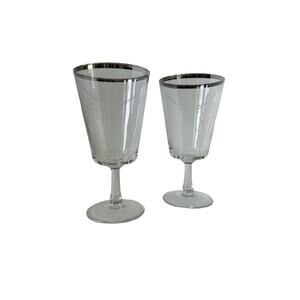 Vtg Water Goblets "Parisienne" by Cristal D'Arques-Durand, set of 2